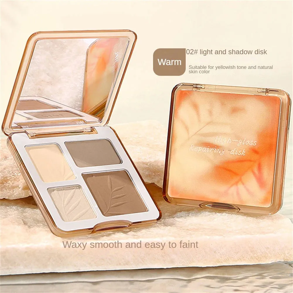 Four-color contouring palette high-gloss matte brightening glitter nose shadow palette all-in-one