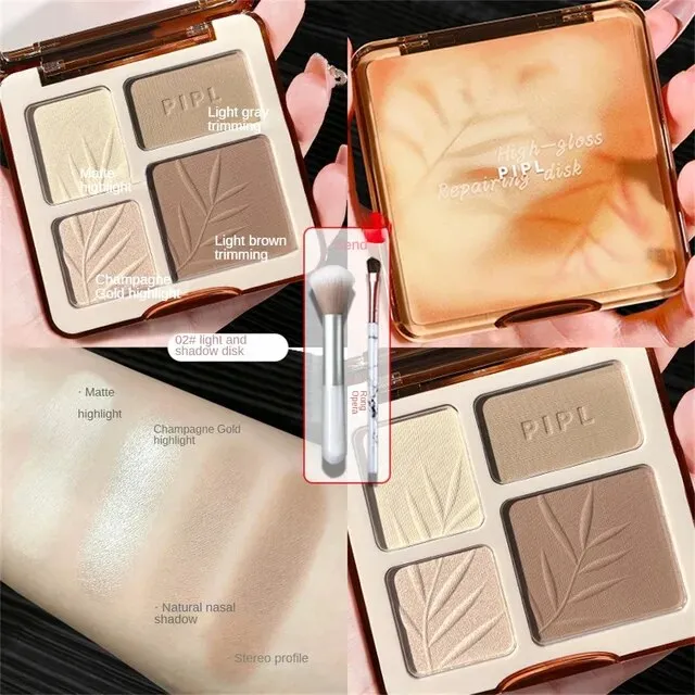Four-color contouring palette high-gloss matte brightening glitter nose shadow palette all-in-one