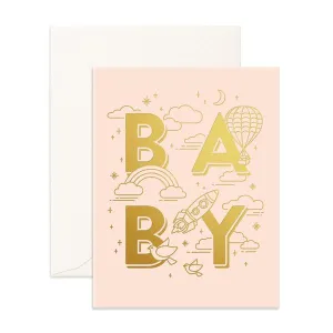 Fox and Fallow Baby Universe Card - Blush