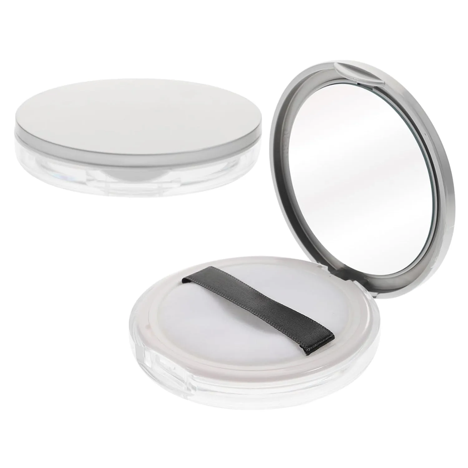 FRCOLOR 2pcs Portable Loose Powder Case Lightweight with Puff Travel-friendly Empty Powder Container for Body and Face Use Sealed Design for No Overflow