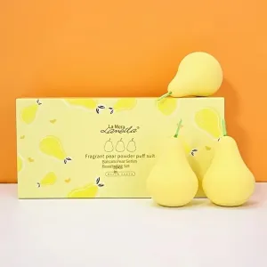 Fruit Puff Set 3 Pieces | Pear Puff Gift Set | Suitable For Foundation And Makeup Puff |  Cream |  Powder | Concealer
