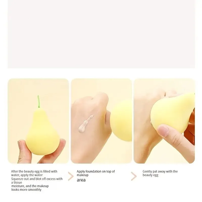 Fruit Puff Set 3 Pieces | Pear Puff Gift Set | Suitable For Foundation And Makeup Puff |  Cream |  Powder | Concealer