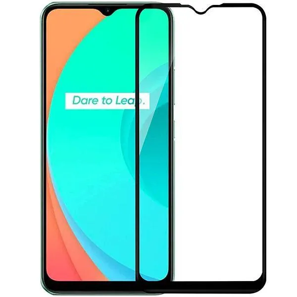 Full Coverage Tempered Glass For Realme C21 Black-MFQ9