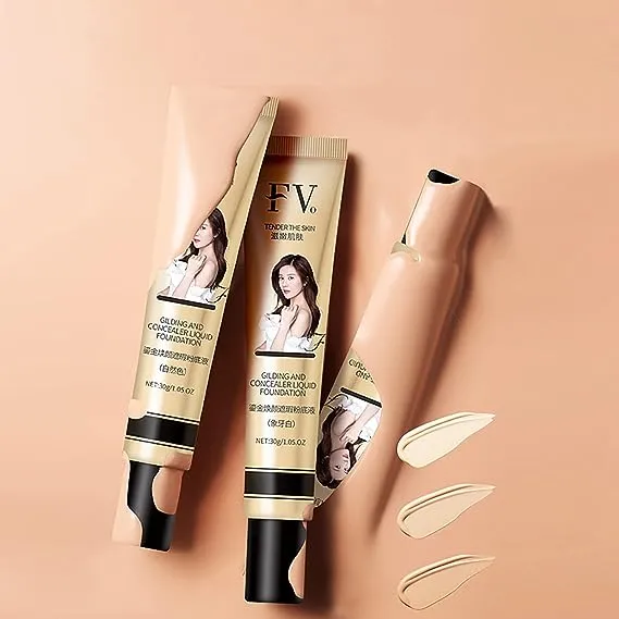 FVO Liquid Foundation Glowing Concealer Cream, Waterproof And Sweatproof, Hydrate and Brighten, Radiant & Healthy Looking Skin, Skin Perfecting (Hydrate and brighten skin)