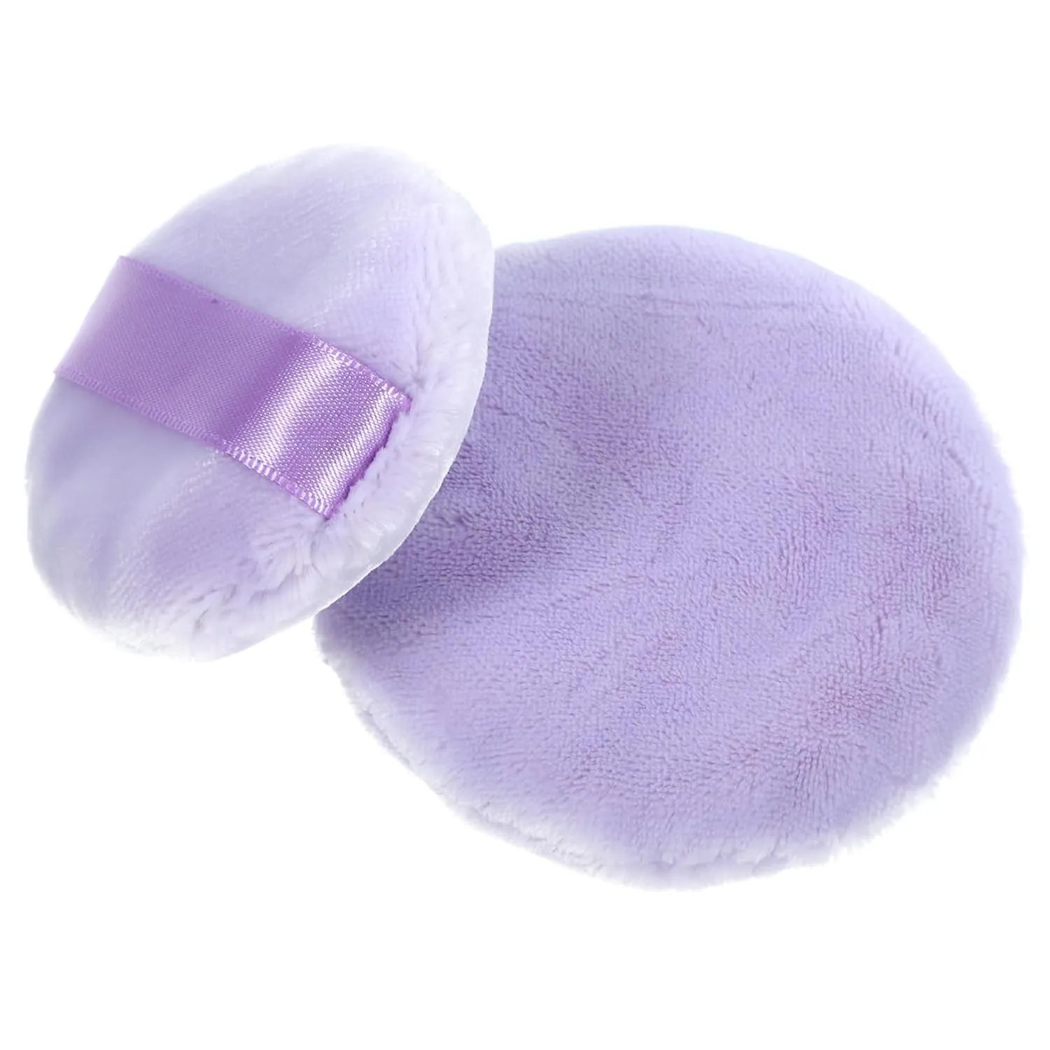 GALPADA 2pcs Velour Makeup Powder Puff for Loose Powder Application Dual-sided Beauty Tool Finger Strap Gentle Texture for Women and Girls for Foundation and Concealer Use