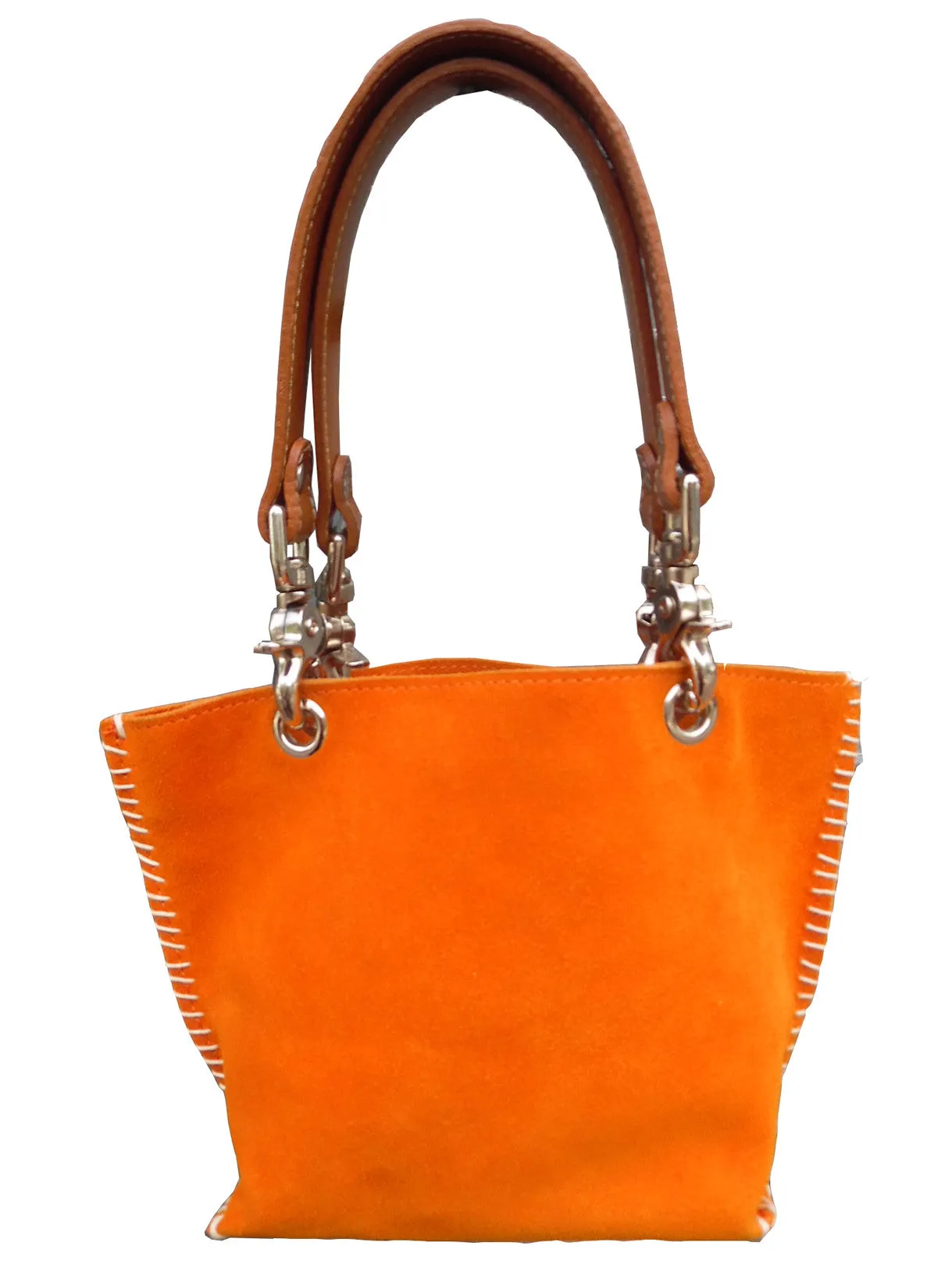 Gamini Mini Suede Bag With Topstitching Beige