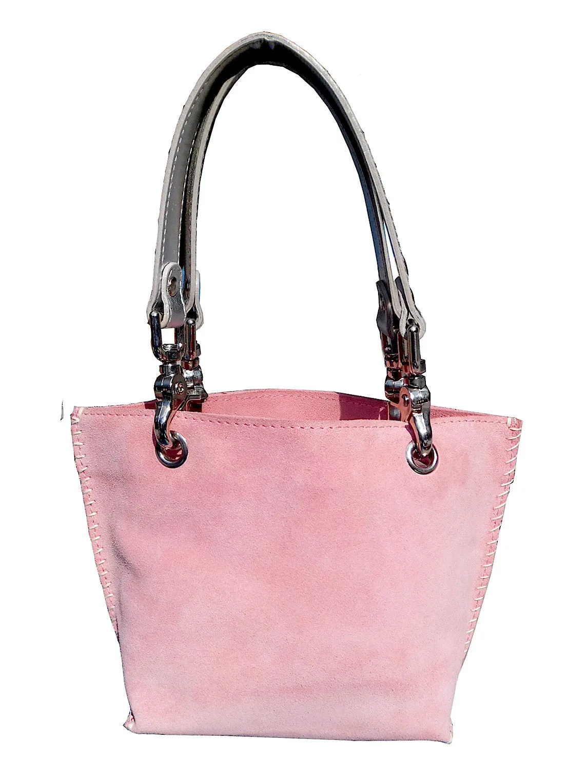 Gamini Mini Suede Bag With Topstitching Beige