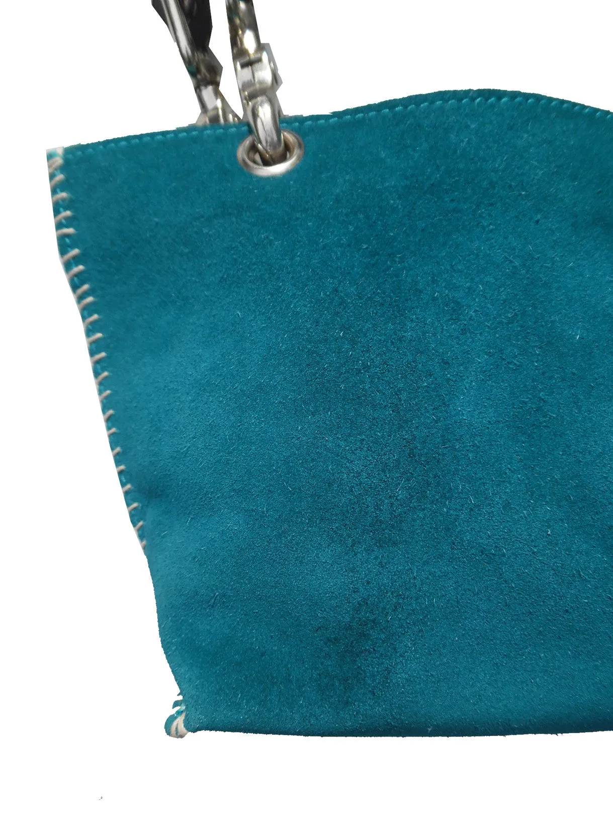 Gamini Mini Suede Bag With Topstitching Beige