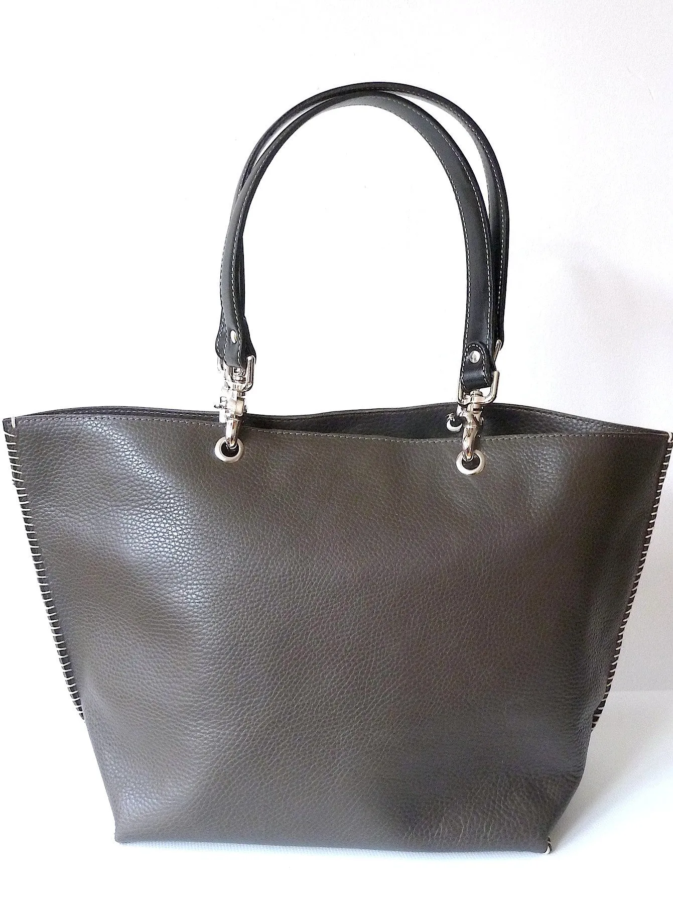 Gamini Mini Suede Bag With Topstitching Beige