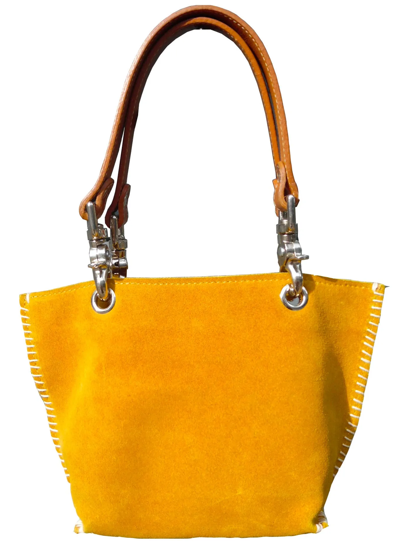 Gamini Mini Suede Bag With Topstitching Beige