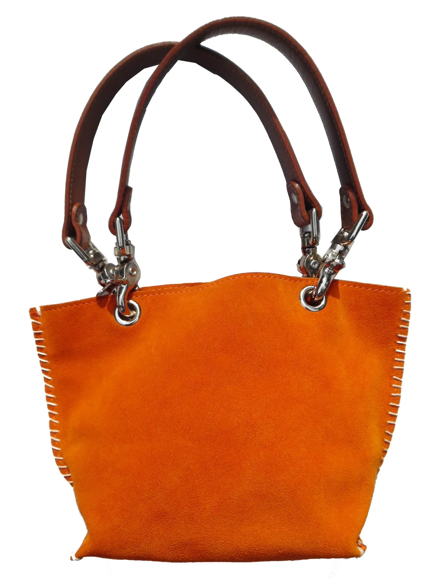 Gamini Mini Suede Bag With Topstitching Beige