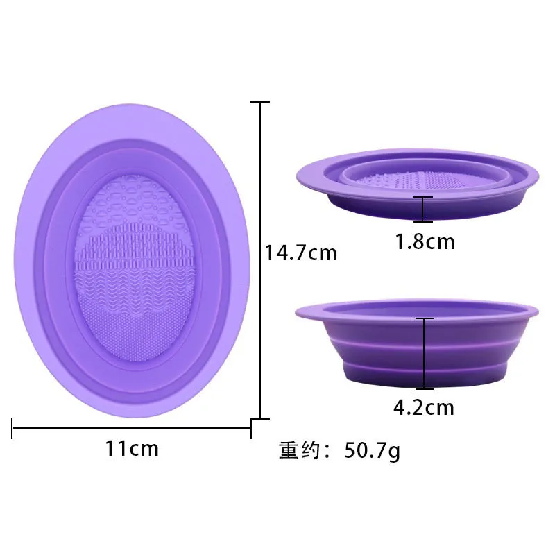 GLADKING Silicon Foldable Makeup Brush Cleaning Bowl/Mat