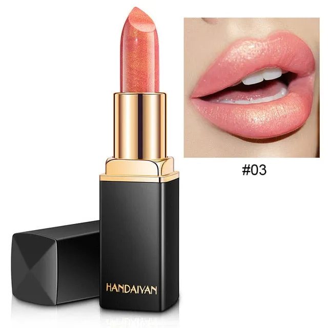 Glitter Lipstick Change Color Waterproof Shimmer Rouge