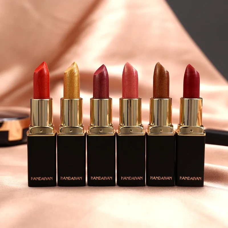 Glitter Lipstick Change Color Waterproof Shimmer Rouge
