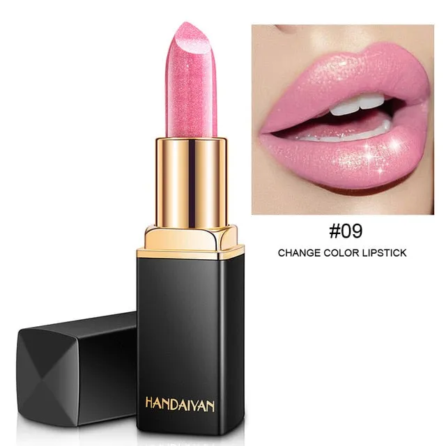 Glitter Lipstick Change Color Waterproof Shimmer Rouge