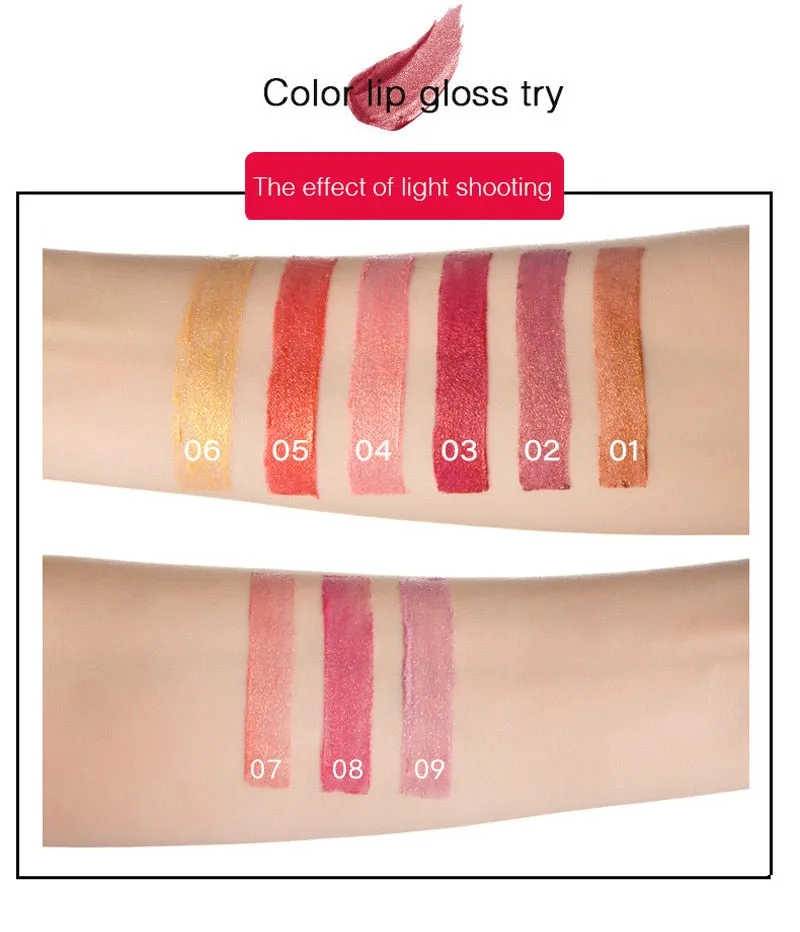 Glitter Lipstick Change Color Waterproof Shimmer Rouge