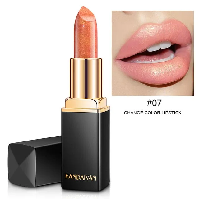 Glitter Lipstick Change Color Waterproof Shimmer Rouge