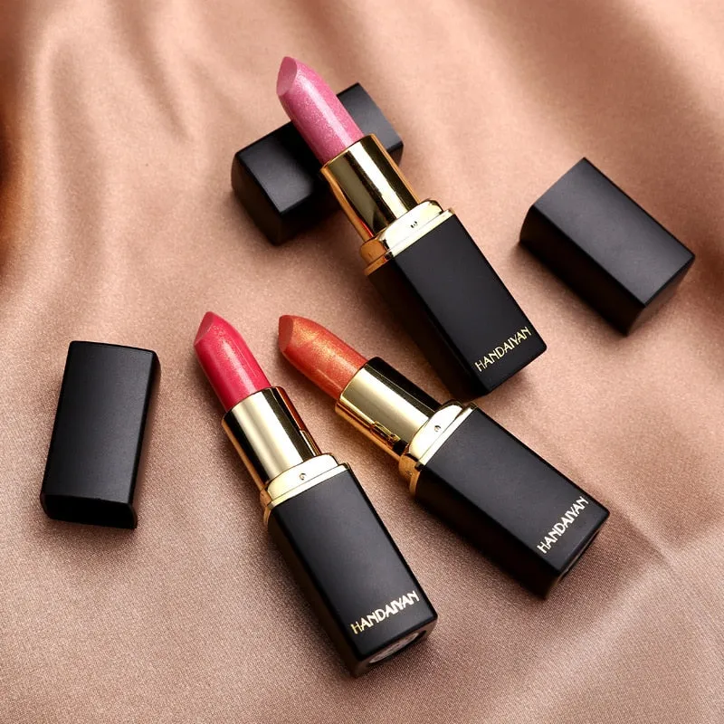 Glitter Lipstick Change Color Waterproof Shimmer Rouge