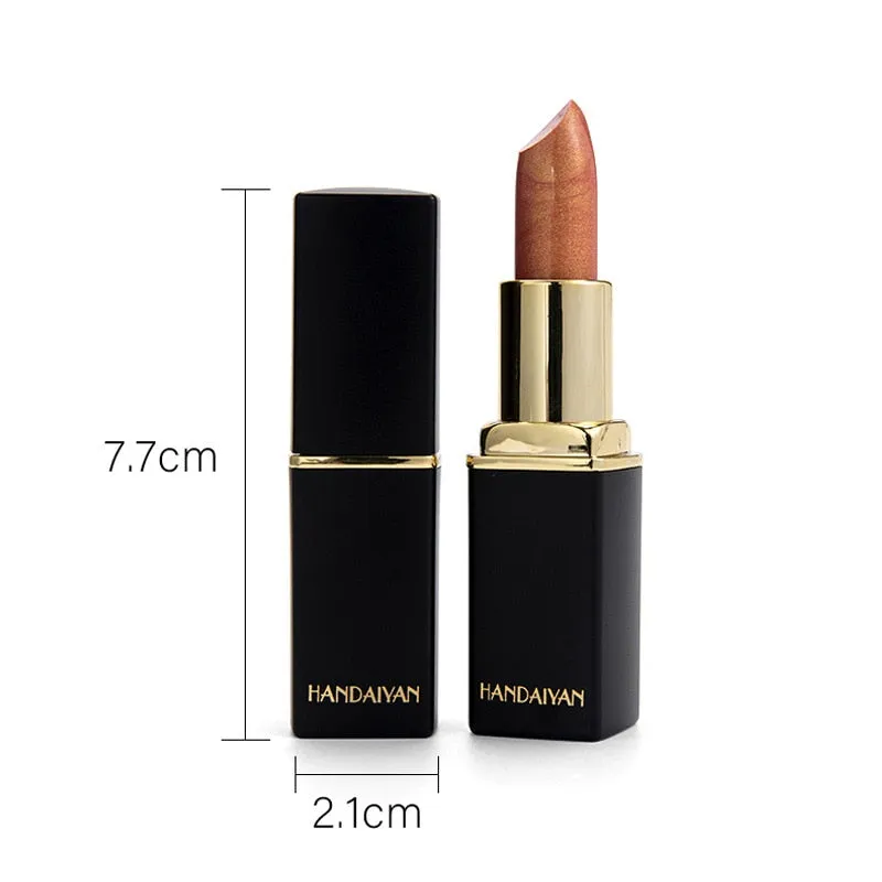 Glitter Lipstick Change Color Waterproof Shimmer Rouge