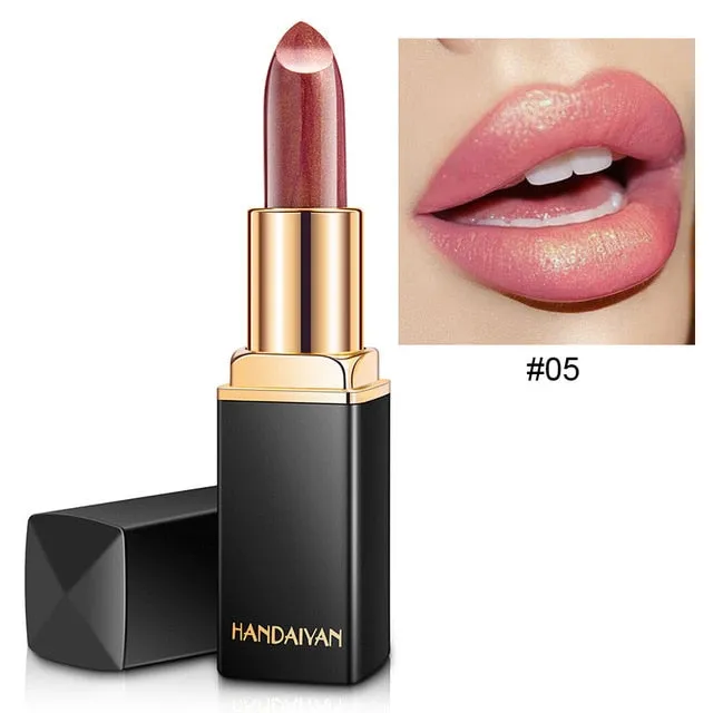 Glitter Lipstick Change Color Waterproof Shimmer Rouge