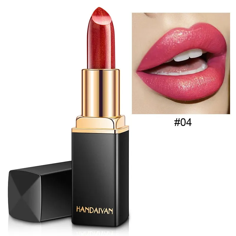 Glitter Lipstick Change Color Waterproof Shimmer Rouge