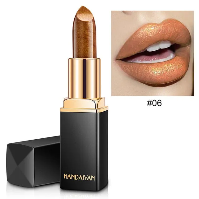 Glitter Lipstick Change Color Waterproof Shimmer Rouge