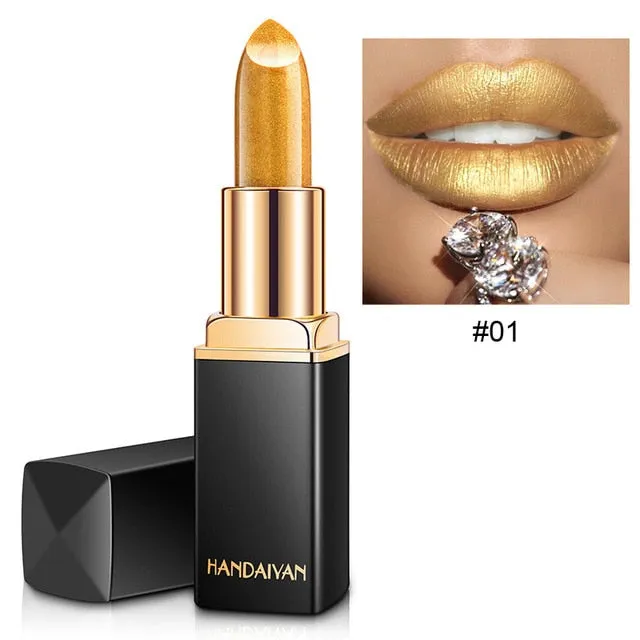 Glitter Lipstick Change Color Waterproof Shimmer Rouge