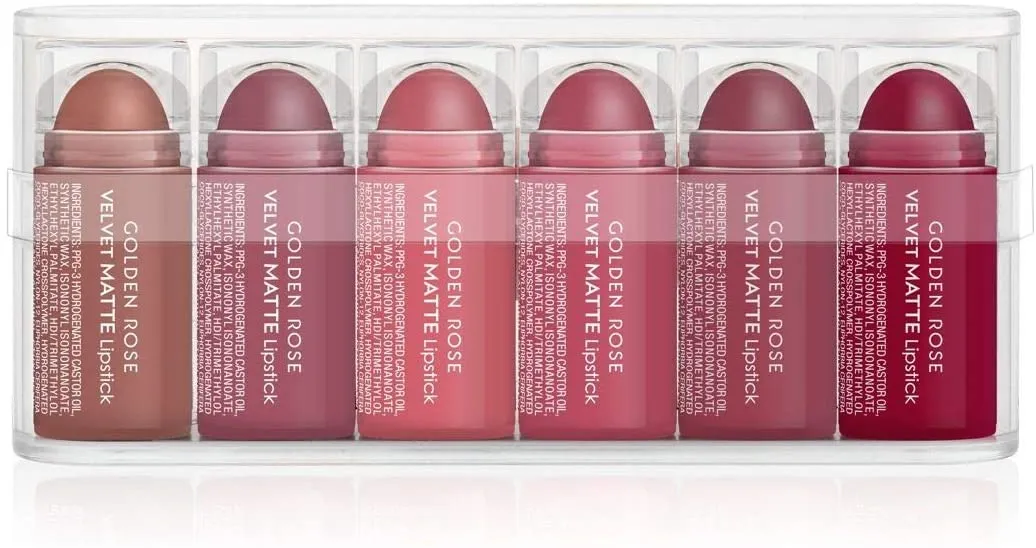 Golden Rose 6-Piece Velvet Matte Lipstick