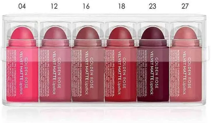 Golden Rose 6-Piece Velvet Matte Lipstick