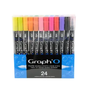 Graph’it Graph’O Twin Tip Markers, Set of 24