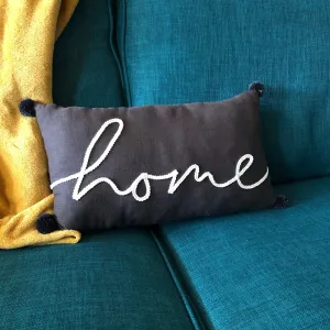 Grey Pom Pom Home Cushion