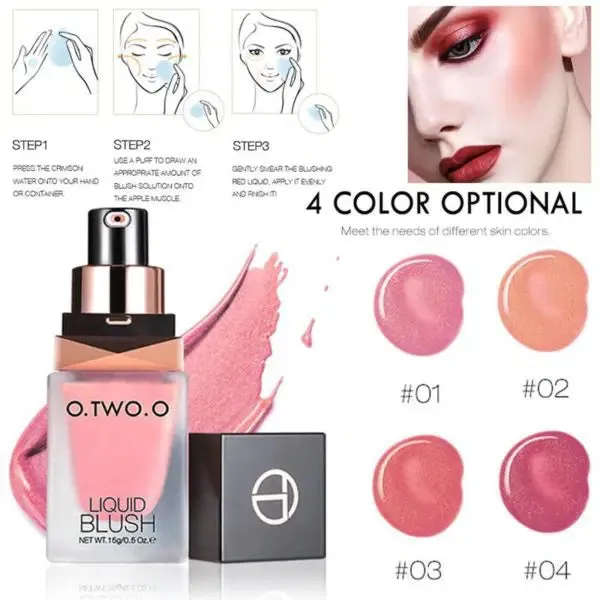 HANVES O.TWO.O LIQUID BLUSHER 6 COLOR FACE MAKEUP SILKY