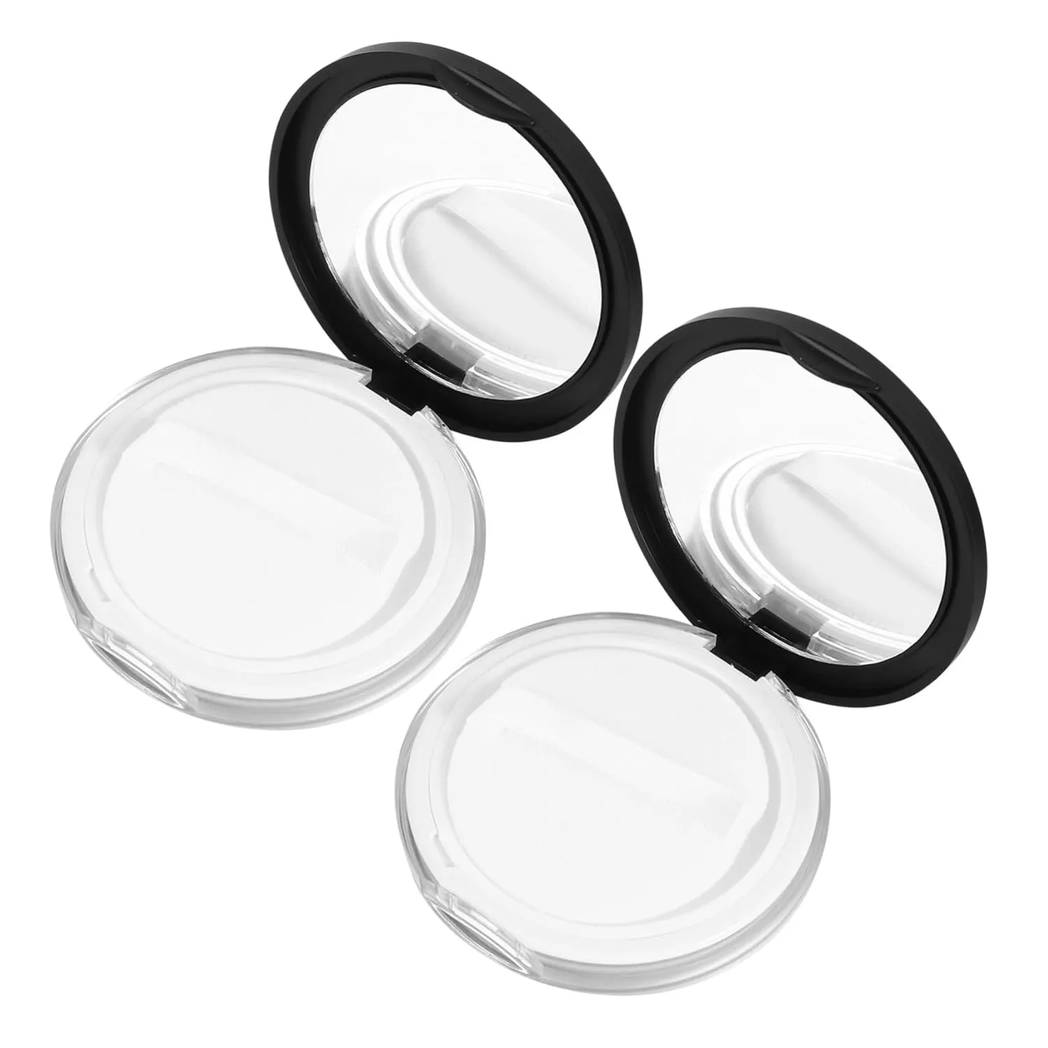 Happyyami Empty Powder Box 2pcs Mini Compact Puff Loose Powder Containers for Travel