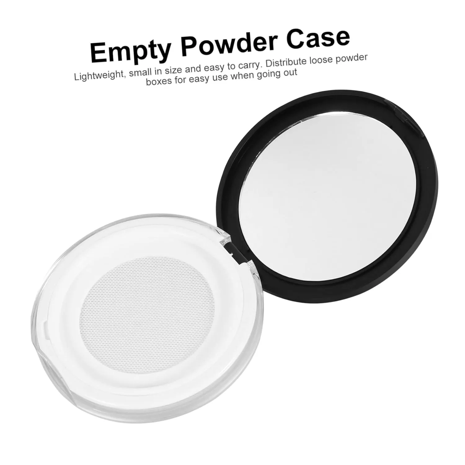 Happyyami Empty Powder Box 2pcs Mini Compact Puff Loose Powder Containers for Travel