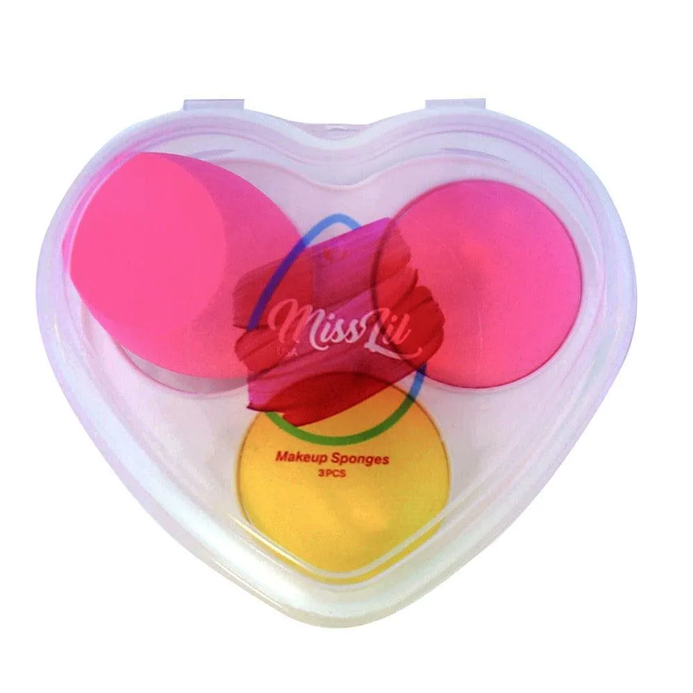 Heart Makeup Sponges - Miss Lil USA 3pcs/Pack of 12