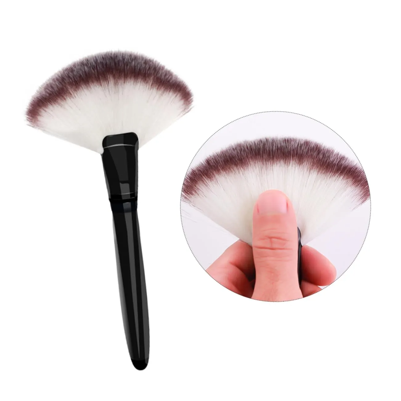 Hemoton Large Size Wood Handle Brush Makeup Foundation Blush Loose Powder Brush for Face Random