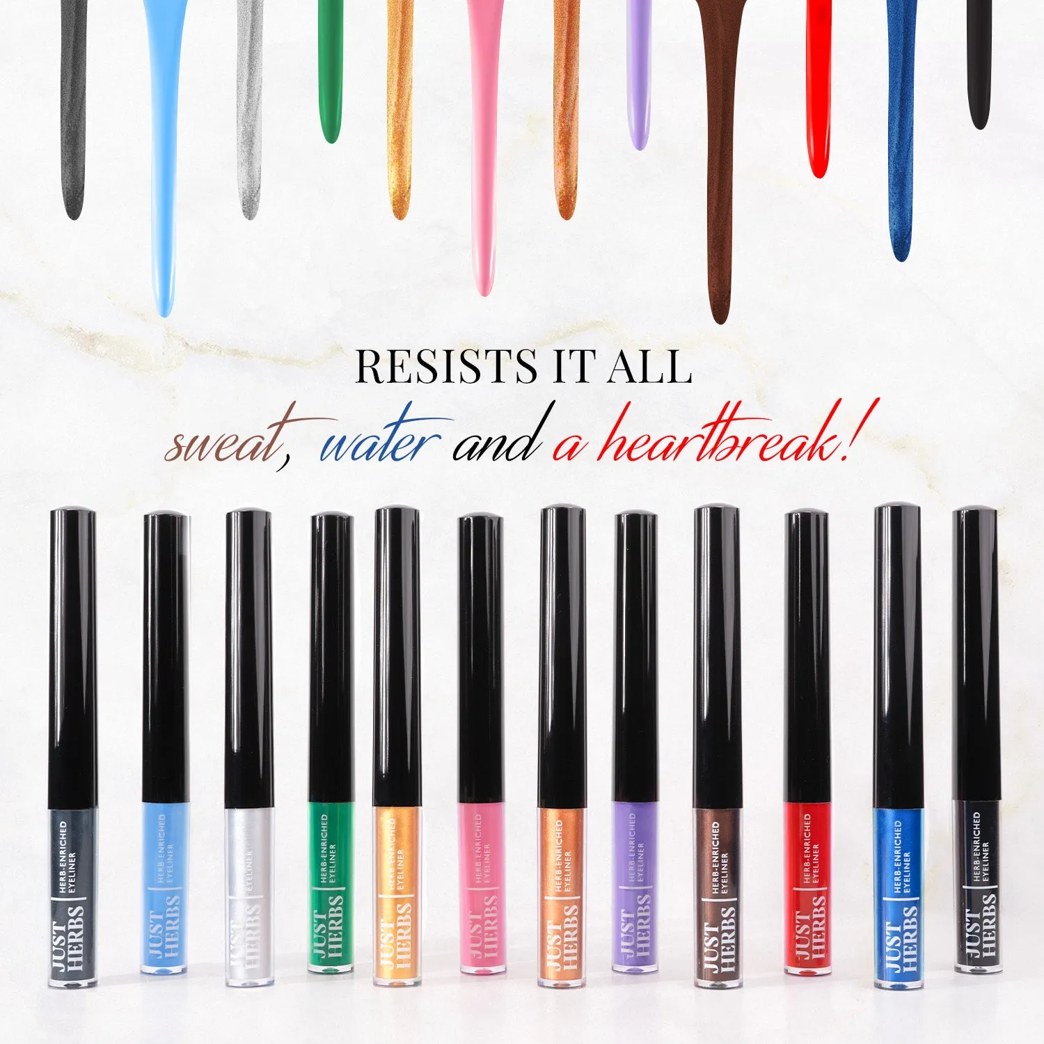 Herb-Enriched Waterproof Eyeliner Organic with Jojoba Oil & Vitamin E -  Eclectic Blue