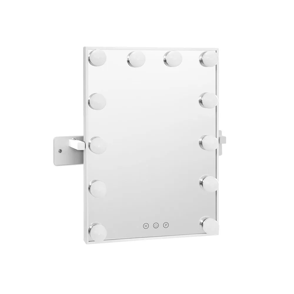 Hollywood Wall Mirror Makeup Mirror W/ Light Vanity 12 LED Bulbs Dimmable