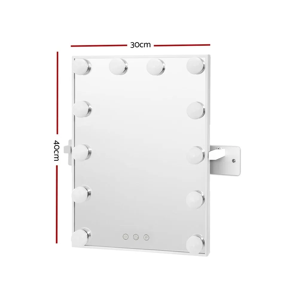 Hollywood Wall Mirror Makeup Mirror W/ Light Vanity 12 LED Bulbs Dimmable