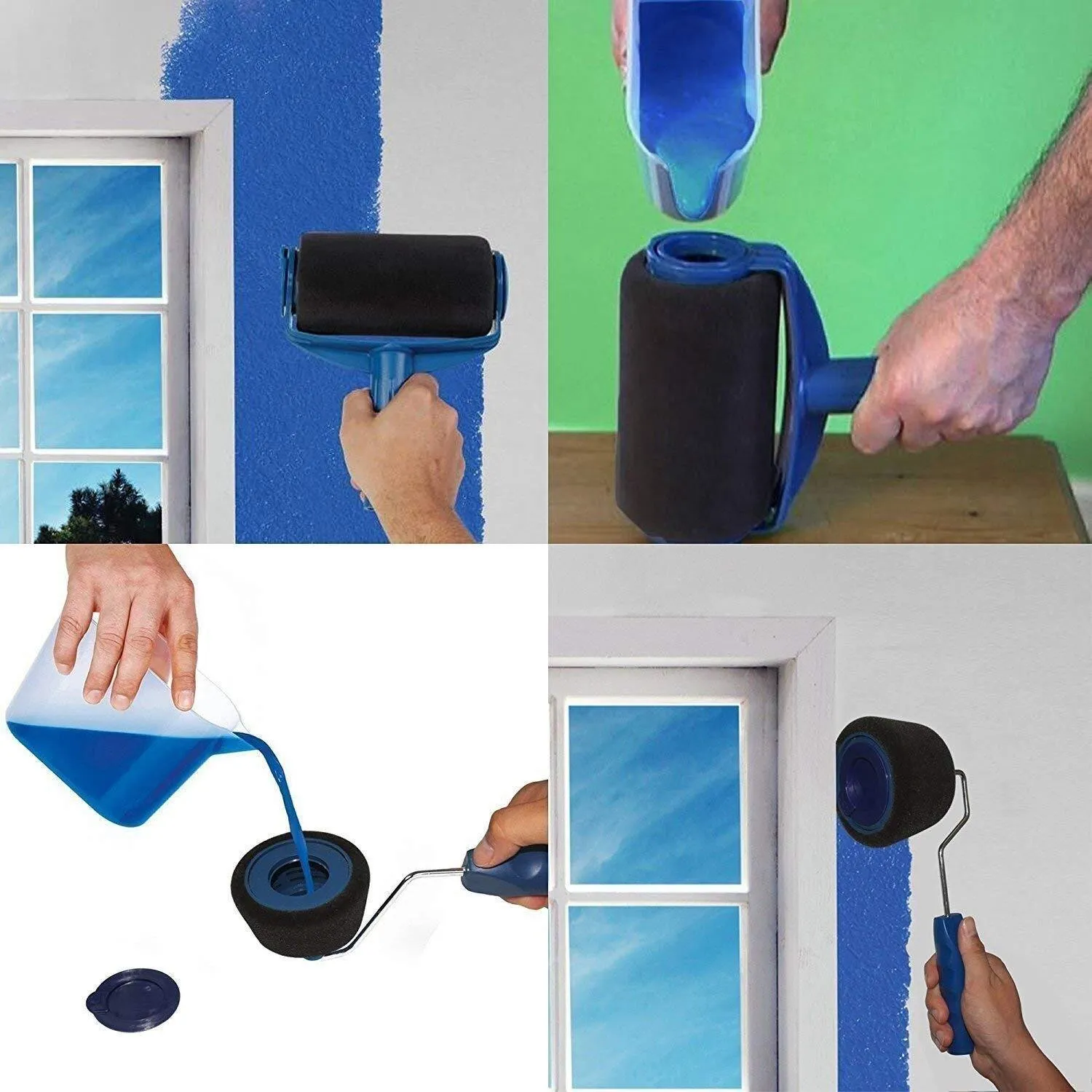 Household Paint Roller Runner Decor Brush Handle 9pcs, Professional Tools