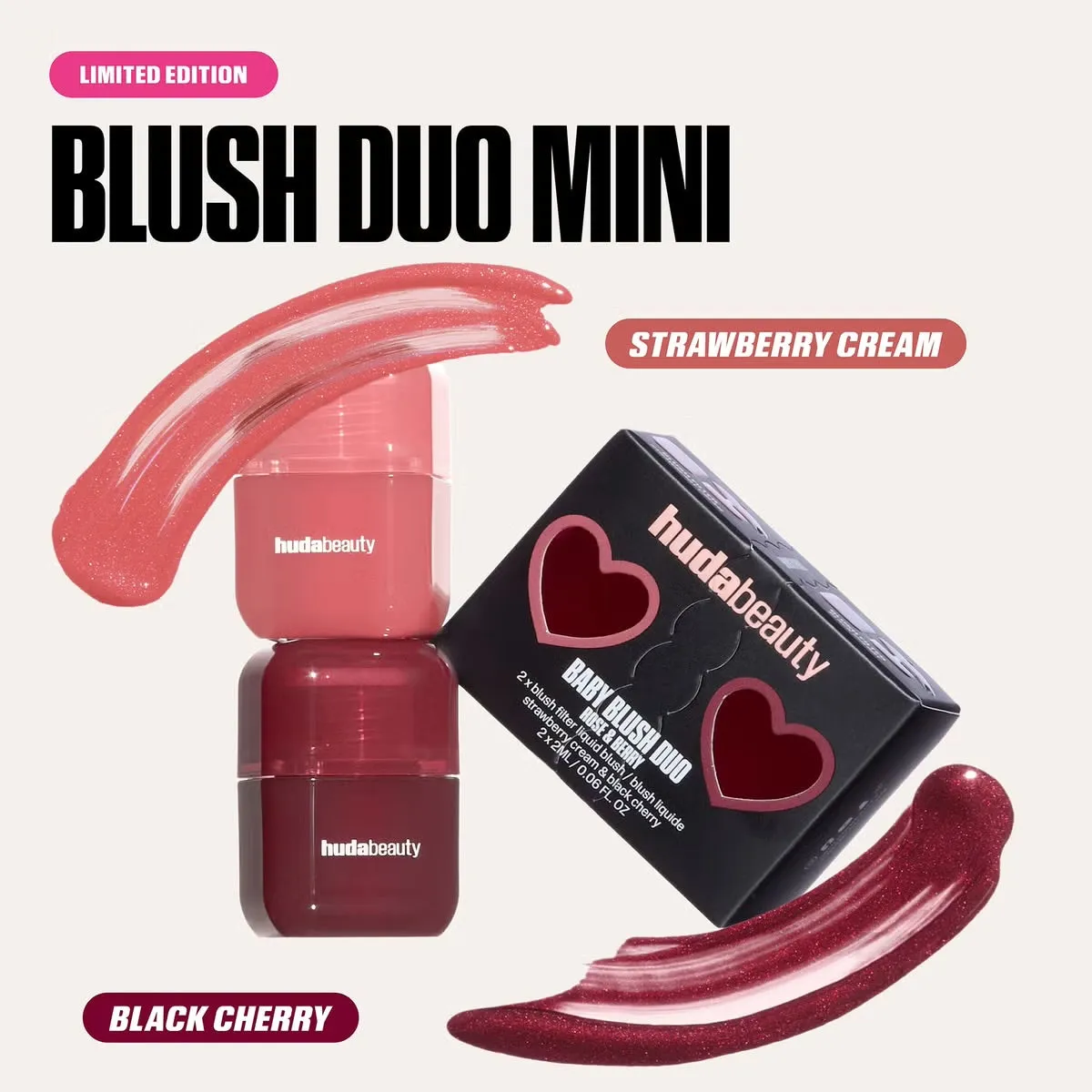 Huda Beauty - mini Blush Duo - Rose And Berry