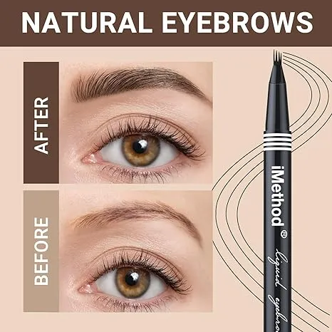 iMethod Eyebrow Pen - Eyebrow Pencil with Micro 4-Fork Tip