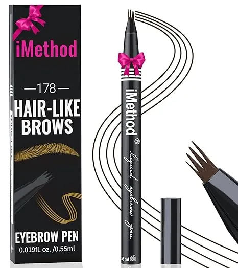 iMethod Eyebrow Pen - Eyebrow Pencil with Micro 4-Fork Tip