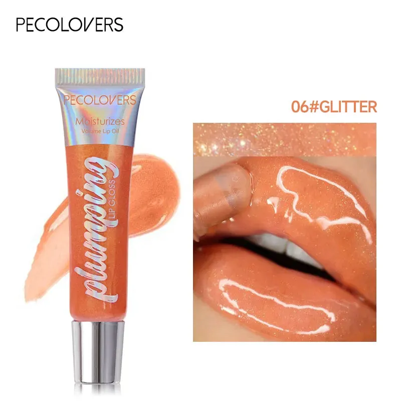 Instant Volumizing Lip Plumper Oil - Collagen Lip Gloss Moisturizer to Repair Lip with Extreme Volume Essence. Lips Enhancer Cosmetics