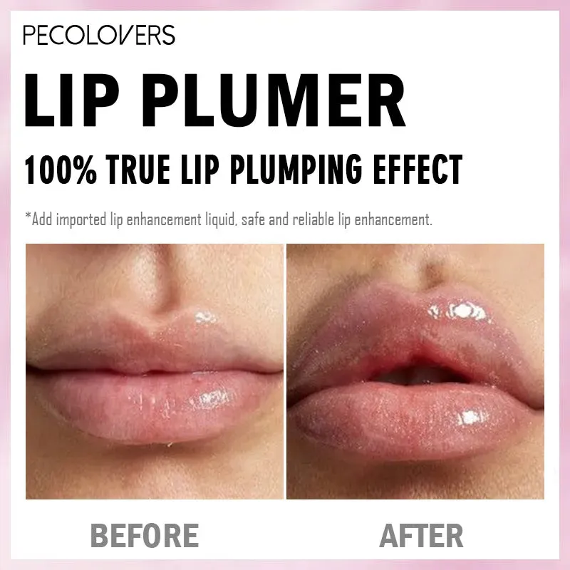 Instant Volumizing Lip Plumper Oil - Collagen Lip Gloss Moisturizer to Repair Lip with Extreme Volume Essence. Lips Enhancer Cosmetics