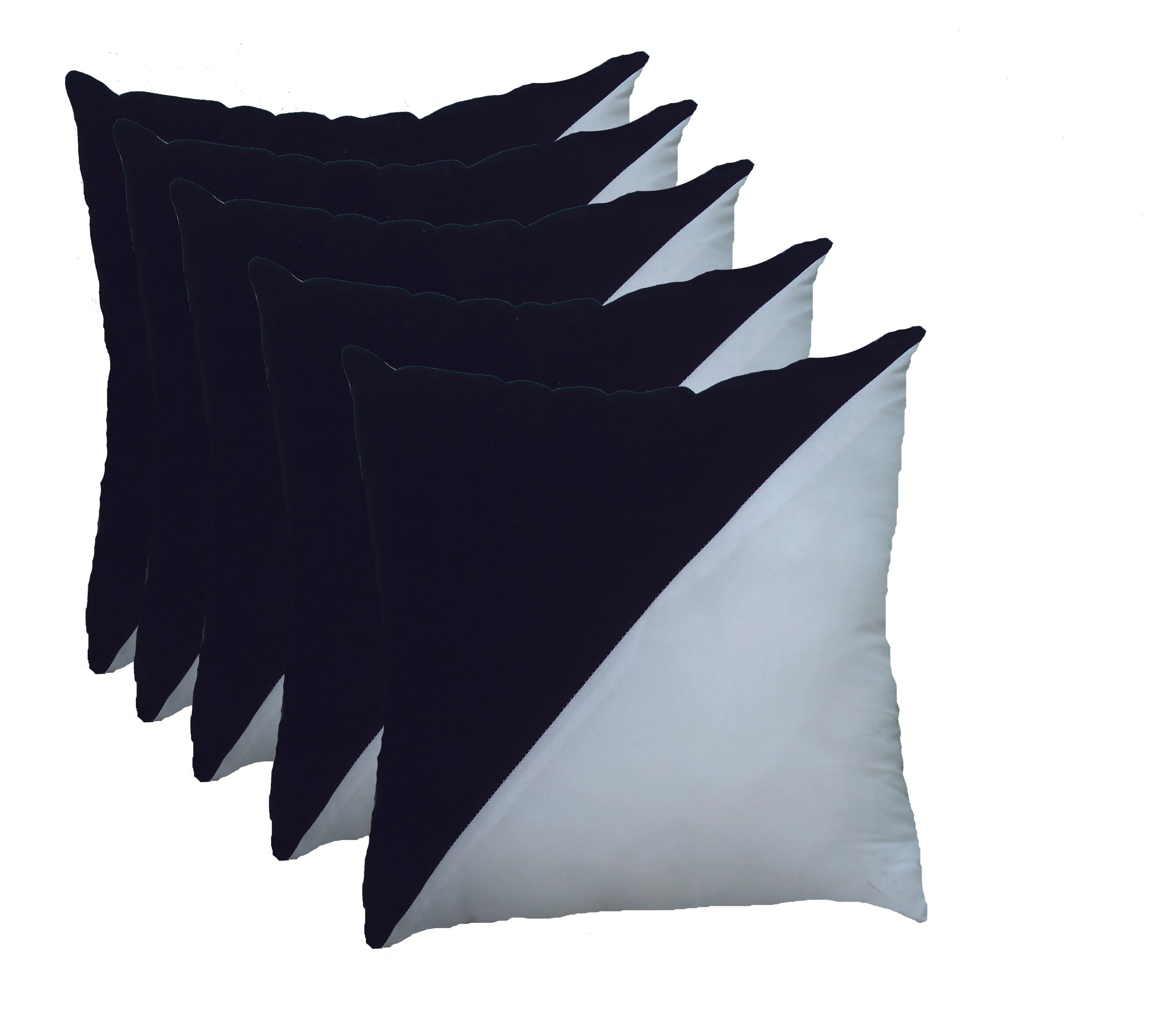 JDX Designer Color Block Soft Cushion, Set of 5 (Black,white)