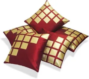JDX  Set of 5 Decorative Hand Made Jute Throw/Pillow Cushion Covers - (16 X 16 INCHES)