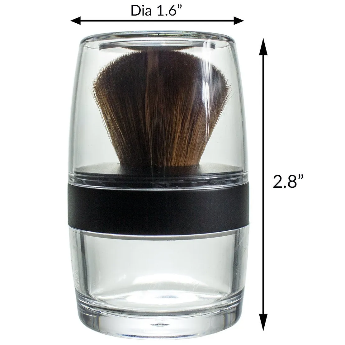 Kabuki Brush Sifter Empty Refillable Travel Jar for Mineral Makeup, Powders