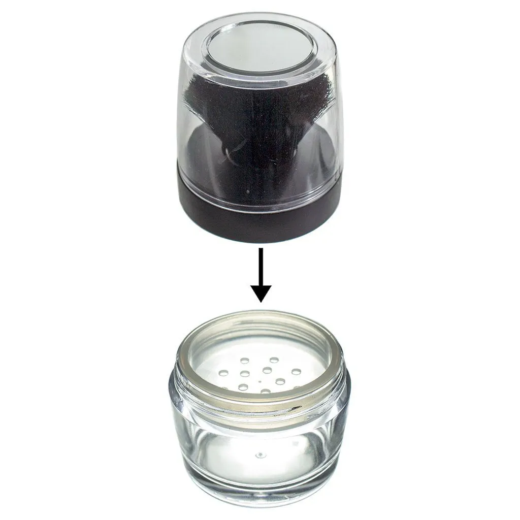 Kabuki Brush Sifter Empty Refillable Travel Jar for Mineral Makeup, Powders
