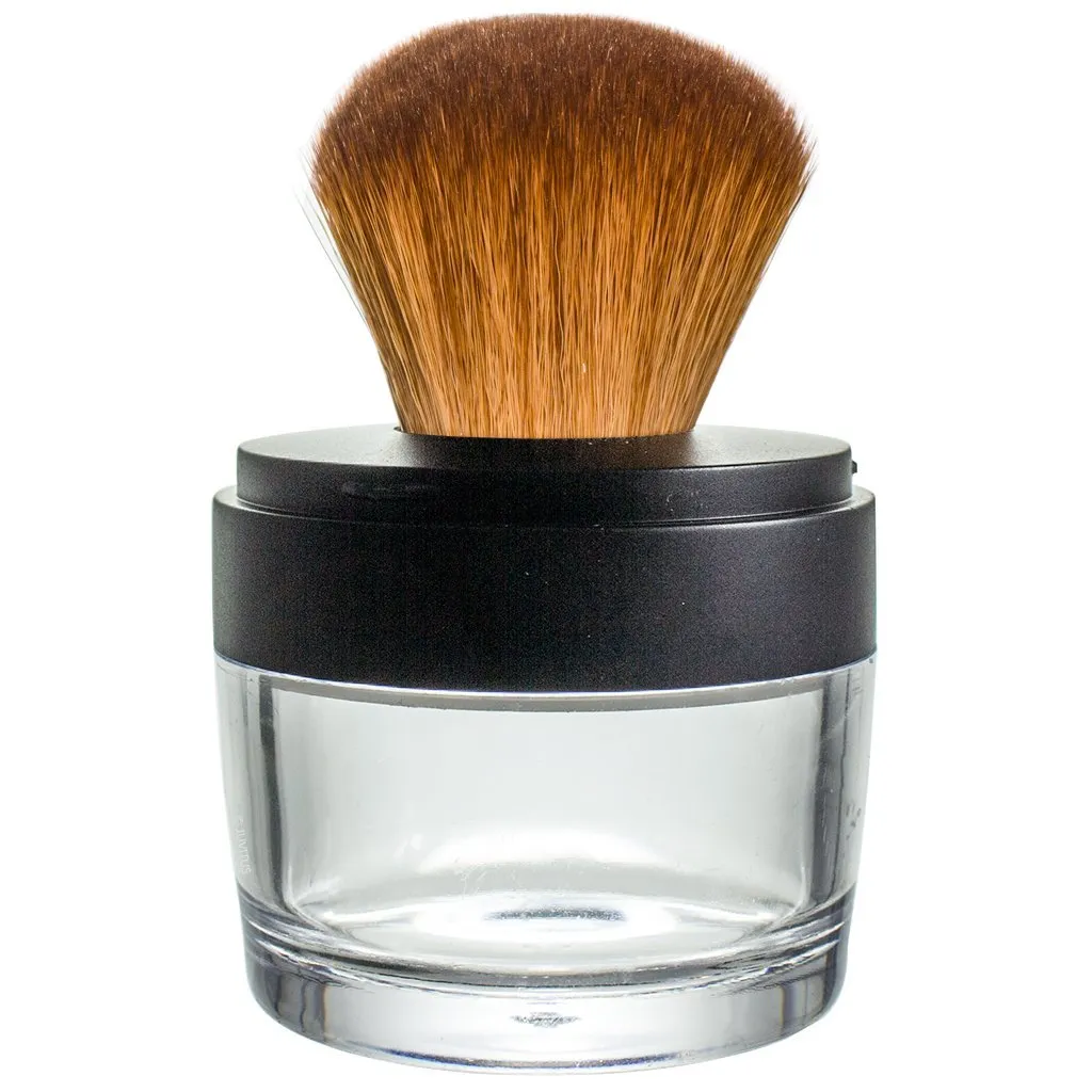 Kabuki Brush Sifter Empty Refillable Travel Jar for Mineral Makeup, Powders
